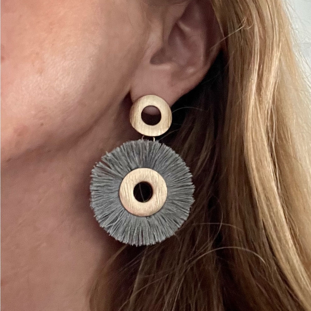 Fun grey and gold earrings